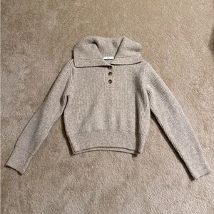 Mango Light Gray Cowl Neck Sweater